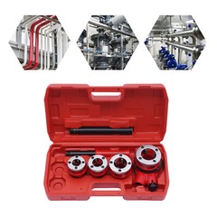 Manual Ratchet Pipe Threading Threader Die Head Handle Set 1/2&rdquo; to 1-1/4&rdquo; BSPT