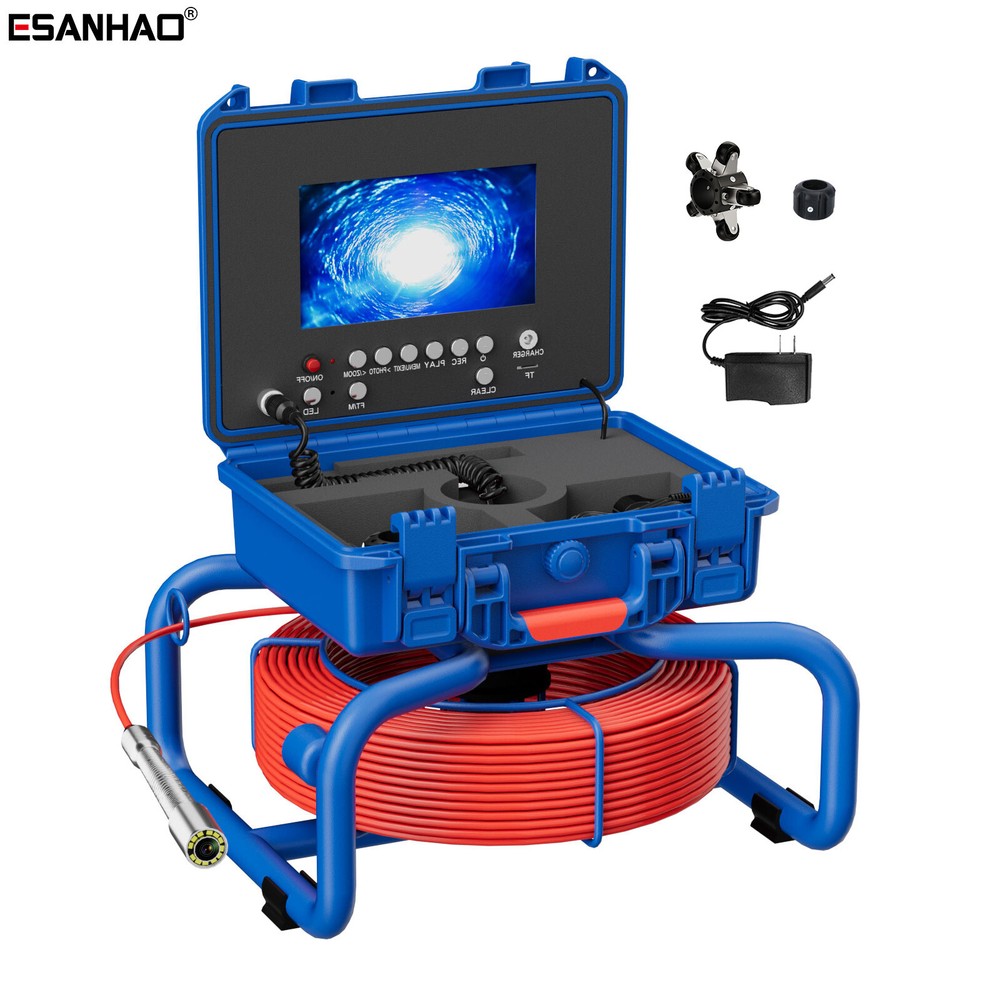 Pipe Inspection Camera 7&Prime; 30 m Drain Sewer Inspection Camera w/ Meter Counter