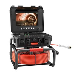 50m Pipe Inspection Camera 512hz Self-leveling Sewer Camera w/ Meter Counter 10&Prime;