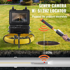 Sewer Camera with 512Hz Locator, 165 Ft/50 M, 9&Prime; Pipeline Inspection Camera with