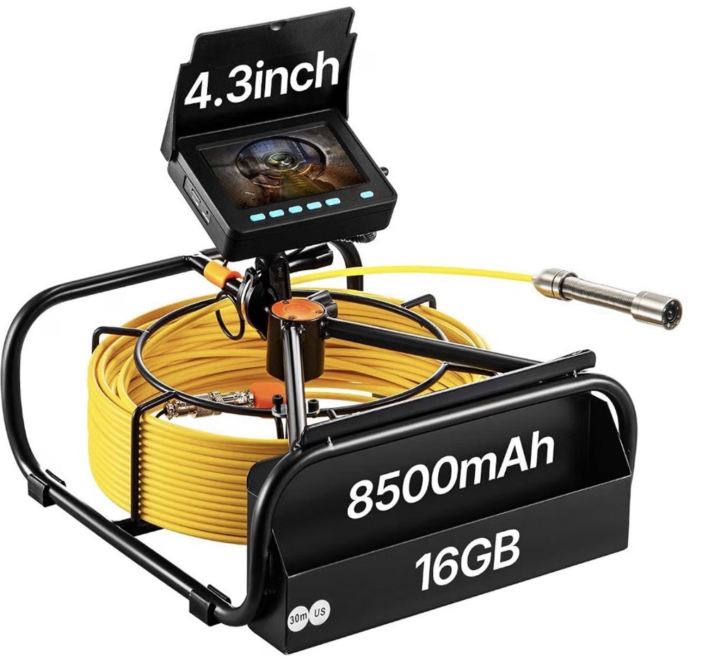 VEVOR Sewer Camera Pipe Inspection Camera 50M / 164FT Cable 4.3 In. LCD Monitor