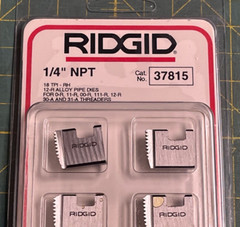 Unused Ridgid Threading Pipe Dies: 1/4 NPT 37815 RH for 0-R 00-R 11R 111 (6651)