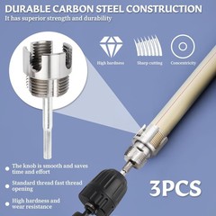 Universal Pipe Threading Tool Set &ndash; 3Pcs for Hassle-Free Threading with Drills