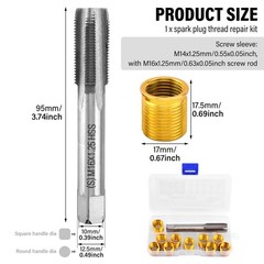 TLPCRKI Spark Plug Thread Repair Kit &ndash; M14x1.25 Inserts & Tap