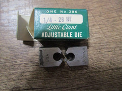 NOS Greenfield Little Giant No. 380 Adjustable Die Set 1/4&Prime; &ndash; 28 TPI NF USA