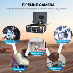 17MM Handheld Drain Sewer Camera Pipe Inspection Camera 4.3&Prime; DVD Monitor 30M