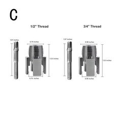 2Pcs 1/2&rdquo;&3/4&rdquo; Water Pipe Integrated Internal & External Pipe Threading Tool