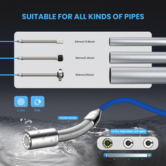 10.1&Prime; 1080P Sewer Camera with 165FT Cable, IP68 Waterproof, DVR Recorder