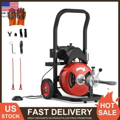 75Ft x 1/2 Inch Drain Cleaner Machine Electric Drain Auger Cleaner Sewer Snake