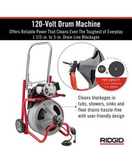 Ridgid 52363 K-400 Drain Cleaner Machine w/ 3/8&Prime; x 75ft Cable