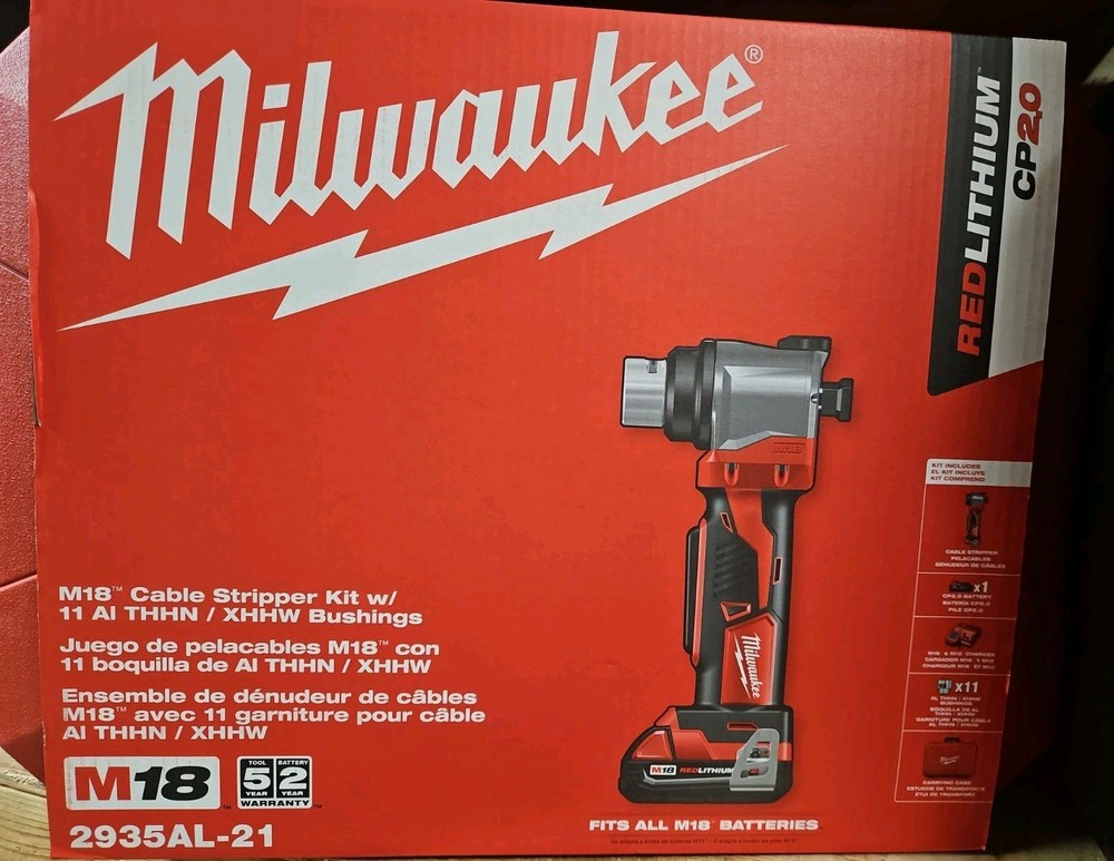 Milwaukee 2935AL-21 M18 Cable Stripper Kit W/11 AL THHN / XHHW Bushings