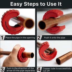 BearHut 1/2&Prime; Tube Cutter Copper Pipe Slice Pipe Cutter Zinc Alloy Body with 1&hellip;