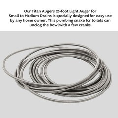 .25-in. Diameter Steel 25-Foot Light Auger for Small to Medium Drains 7710025&hellip;