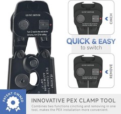Ratchet PEX Cinch Tool with Removing Function for 3/8-in, 1/2-in, 3/4-in, 1-i&hellip;