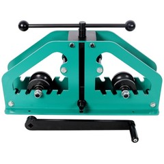 Manual Pipe & Tube Roll Bender w/ 6 Dies & Crank for Square & Round Tube &ndash; Green