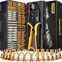Crimping Tool Kit, 14-Type Open Spade & Quick-Disconnect Connector Set (2.8/3.9/