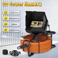 30m Pipe Sewer Inspection Camera 4.3&Prime; Monitor Drain Sewer Pipeline Endoscope