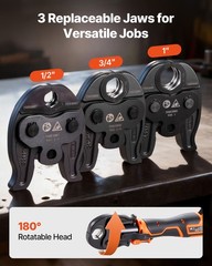 VEVOR ProPress Tool Kit 18V Electric Crimping Tool for 1/2&Prime; 3/4&Prime; 1&Prime; Copper Pipes