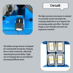 110V Hose Crimper Electric Hydraulic Hose Crimping Machine with 8 sets of Dies