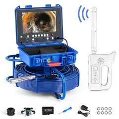 9&Prime; Self-Leveling Sewer Camera w 512Hz 230ft/70m Digital Length Counter 32GB IP68
