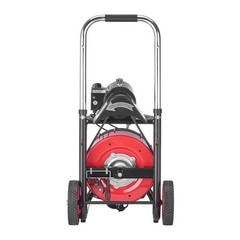 Electric Drain Auger: 100ft Solid Core Steel Cable, 2&Prime;-4&Prime; Pipes, Auto Feed