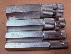 Vintage Roddick Tool 4-Piece 3/8&Prime; 1/2&rdquo; 3/4&rdquo; 1&rdquo; Internal Nipple Extractor Set