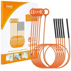6 Pack Orange 32 Inch Metal Drain Snake Hair Clog Remover