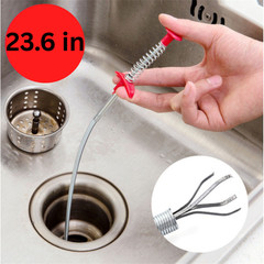 Flexible Drain Clog Remover Tool Spring Pipe Dredging Sewer Hair Grabber Tool