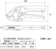 TOP PVC PIPE CUTTER RATCHET TYPE TVP-34 MADE IN JAPAN
