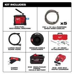 Milwaukee Tool 2818A-21 M18 Fuel Sectional Machine Kit With 7/8 In. Cable