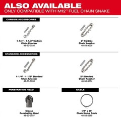 Milwaukee 2 Inch Standard Chain Knocker For 1/4 Inch Chain Snake Cable