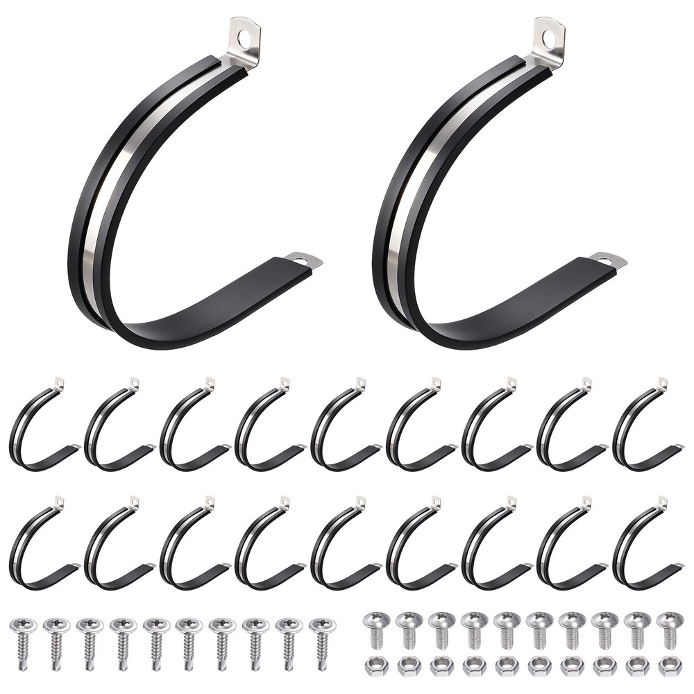 20pcs 2-5/8 Inch Stainless Steel Cable Clamp Set Conduit Wire Holder Strap Clip