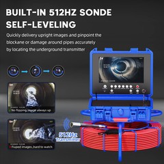 9inch Sewer Camera 50m Pipe Inspection Camera 512hz Self-leveling 7mm Cable