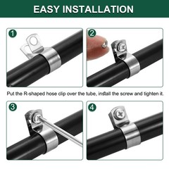 20pcs 9/16&Prime; (14mm) Stainless Steel Cable Clips Conduit Wire Holder Strap Clamp