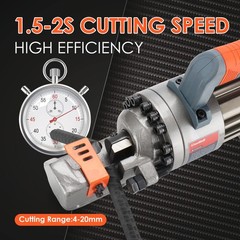 3/4&Prime; Hydraulic Rebar Cutter, 1.5-2S Cutting Speed, Portable, Cuts 4-20mm #6 R&hellip;