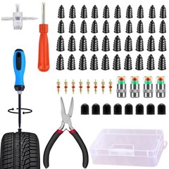 Tire Plug Kit 64 Pcs Tire Repair Rubber Nails Kit with 2 SizesTire Caps with &hellip;