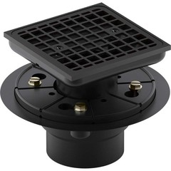 KOHLER 9136-BL Clearflo Square Design Tile-in Shower Drain, Matte Black