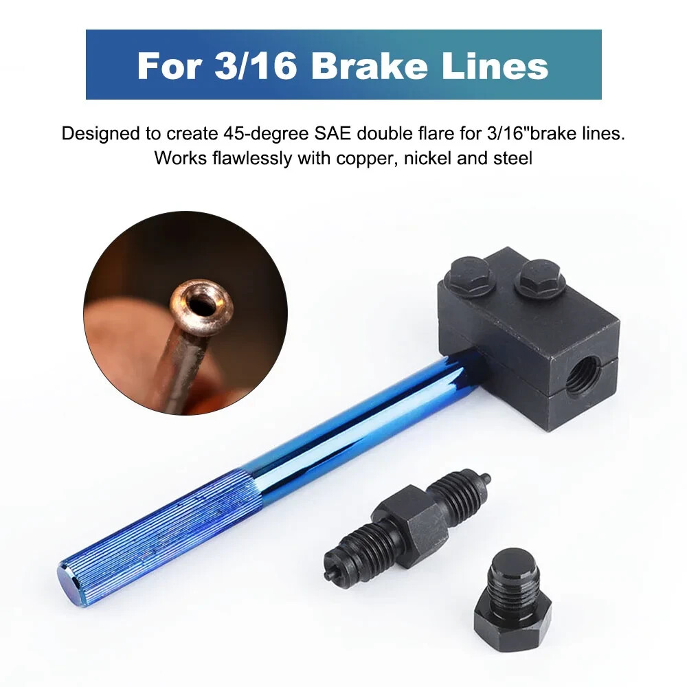 3/16 Inch Brake Line Double Flaring Tool Handheld 45 Degree SAE for Brake Hose T