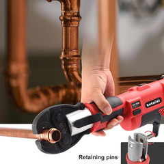 Pro Press Copper Pipe Crimping Tool Kit &ndash; 2X 5.0Ah Battery Powered &ndash; 1/2&Prime; 3/4&Prime; 1