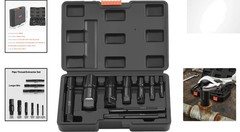 9-Piece Heavy-Duty Pipe Extractor Set in Cr-Mo Steel for 1/8&Prime; to 1&Prime; Pipes
