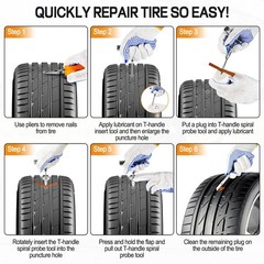 Solid Stainless Steel Tire Repair Kit- 110 PCS Tire Repair Tool with Plugs fo&hellip;
