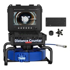 60M Pipe Inspection Camera Drain Sewer Camera 512hz Self Leveling Meter Counter