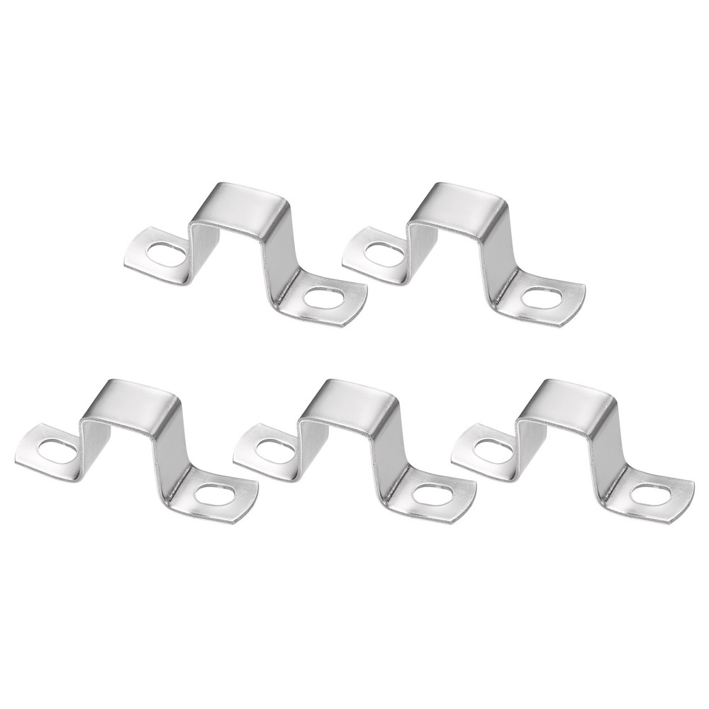 5pcs Square Pipe Clamp 20x30mm 304 Stainless Steel Tube Buckles, Silver