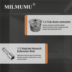 Tub Drain Extractor 1.5 Inch Stubborn Rusted Broken Install Wrench Helical Grip
