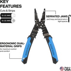 Professional Long Nose Wire Stripper Klein Tools 1025, Multi-Purpose, Made in US