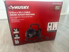 HUSKY Cable Drum Auger 5/16 in. x 50 ft. Cable Drum Auger With Attachments
