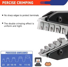 Ratcheting Wire Crimper for JST Molex TE Connectors &ndash; 24-10 AWG (0.25-6mm&sup2;)