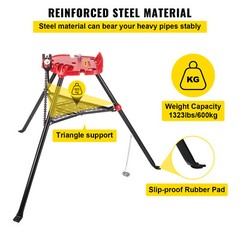 6 inch Tripod Pipe Chain Vise Stand w/ Rubber Mounts Anti-slip Copper Cutting