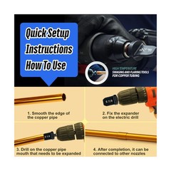 SPIN F6000 6-Piece Drill Bit Flaring Set 1/4, 3/8, 1/2, 5/8, 3/4, 7/8-Inch