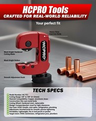 HCPRO Mini Pipe Cutter 1/8-7/8in Copper Aluminum Brass Tubing Cutter HVAC